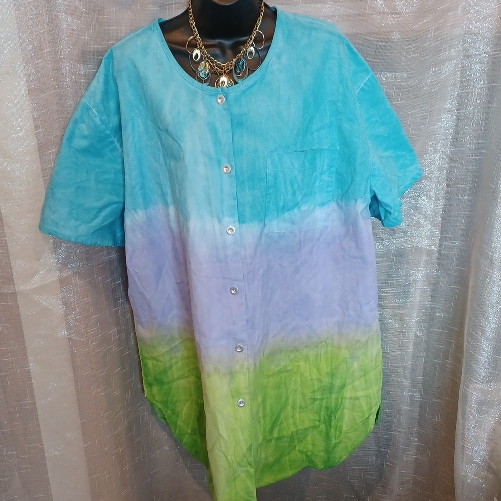 Up Up in LA Tunic, Tie-dye, XL, cotton